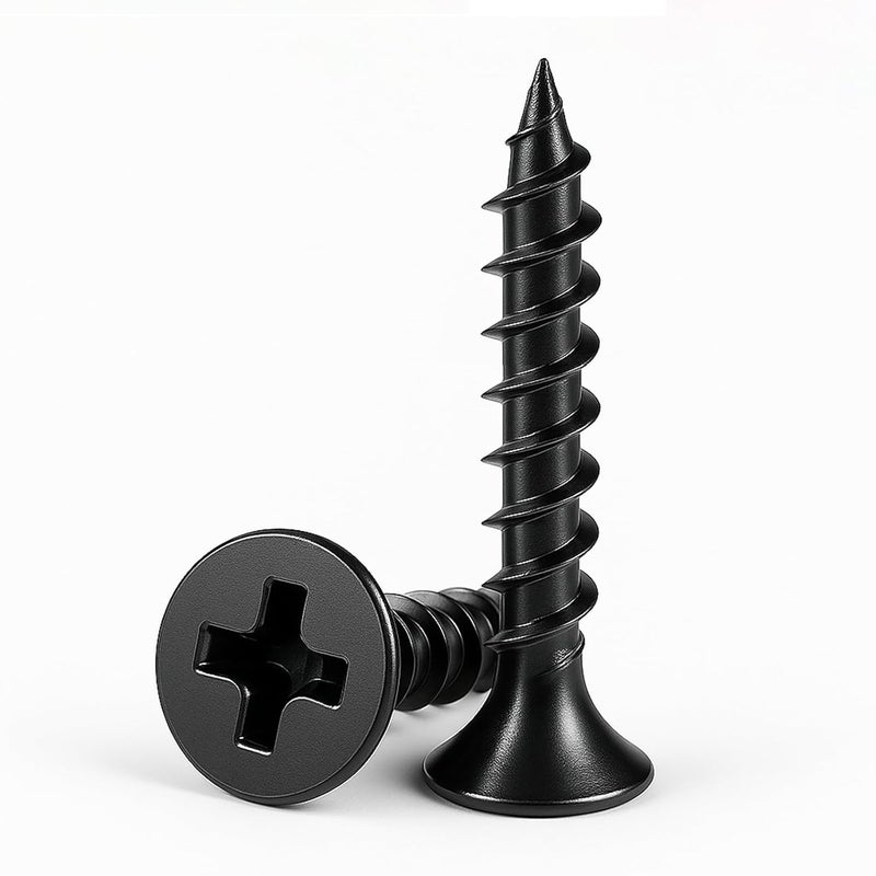 LERNOU #7×1-1/2" Coarse Thread Drywall Screws, Carbon Steel Black Phillips Flat Head Self-Tapping Screw Suitable for Drywall, Sheetrock & Furniture M4 x 40mm（100 pcs） - Image 1